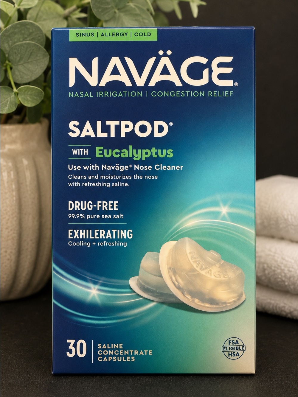 Navage SaltPod Eucalyptus 30 Count Nasal Irrigation Saline Capsules